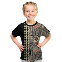 Hawaiian Quilt Kid T Shirt Hibiscus Kakau Vintage Style - Wonder Print Shop