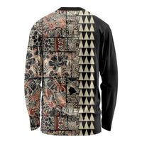 Hawaiian Quilt Long Sleeve Shirt Hibiscus Kakau Vintage Style - Wonder Print Shop