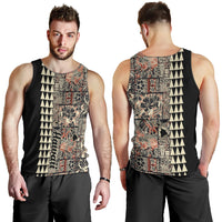Hawaiian Quilt Men Tank Top Hibiscus Kakau Vintage Style - Wonder Print Shop