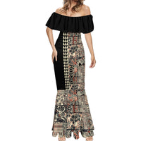 Hawaiian Quilt Mermaid Dress Hibiscus Kakau Vintage Style - Wonder Print Shop