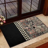 Hawaiian Quilt Rubber Doormat Hibiscus Kakau Vintage Style - Wonder Print Shop