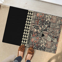 Hawaiian Quilt Rubber Doormat Hibiscus Kakau Vintage Style - Wonder Print Shop