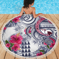 Hawaii Kakau Mix Paisley Pattern Beach Blanket Polynesian Tropical Unique Style - Wonder Print Shop