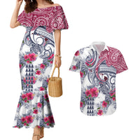 Hawaii Kakau Mix Paisley Pattern Couples Matching Mermaid Dress and Hawaiian Shirt Polynesian Tropical Unique Style - Wonder Print Shop