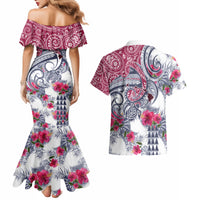 Hawaii Kakau Mix Paisley Pattern Couples Matching Mermaid Dress and Hawaiian Shirt Polynesian Tropical Unique Style - Wonder Print Shop