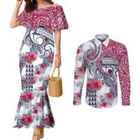 hawaii-kakau-mix-paisley-pattern-couples-matching-mermaid-dress-and-long-sleeve-button-shirt-polynesian-tropical-unique-style