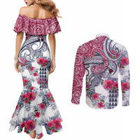 hawaii-kakau-mix-paisley-pattern-couples-matching-mermaid-dress-and-long-sleeve-button-shirt-polynesian-tropical-unique-style