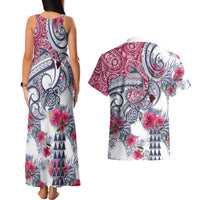 Hawaii Kakau Mix Paisley Pattern Couples Matching Tank Maxi Dress and Hawaiian Shirt Polynesian Tropical Unique Style - Wonder Print Shop