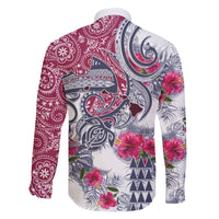 Hawaii Kakau Mix Paisley Pattern Family Matching Off Shoulder Long Sleeve Dress and Hawaiian Shirt Polynesian Tropical Unique Style - Wonder Print Shop