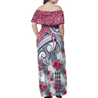 Hawaii Kakau Mix Paisley Pattern Family Matching Off Shoulder Maxi Dress and Hawaiian Shirt Polynesian Tropical Unique Style - Wonder Print Shop