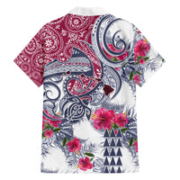 Hawaii Kakau Mix Paisley Pattern Family Matching Short Sleeve Bodycon Dress and Hawaiian Shirt Polynesian Tropical Unique Style - Wonder Print Shop