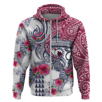 Hawaii Kakau Mix Paisley Pattern Hoodie Polynesian Tropical Unique Style - Wonder Print Shop