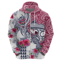 Hawaii Kakau Mix Paisley Pattern Hoodie Polynesian Tropical Unique Style - Wonder Print Shop