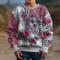 Hawaii Kakau Mix Paisley Pattern Kid Ugly Christmas Sweater Polynesian Tropical Unique Style - Wonder Print Shop