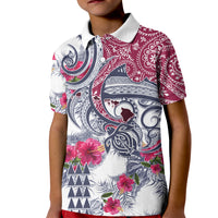 Hawaii Kakau Mix Paisley Pattern Kid Polo Shirt Polynesian Tropical Unique Style - Wonder Print Shop