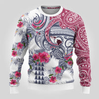 Hawaii Kakau Mix Paisley Pattern Ugly Christmas Sweater Polynesian Tropical Unique Style - Wonder Print Shop