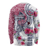 Hawaii Kakau Mix Paisley Pattern Long Sleeve Shirt Polynesian Tropical Unique Style - Wonder Print Shop