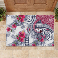 Hawaii Kakau Mix Paisley Pattern Rubber Doormat Polynesian Tropical Unique Style - Wonder Print Shop