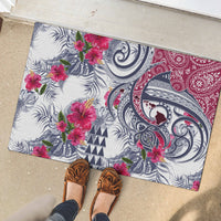 Hawaii Kakau Mix Paisley Pattern Rubber Doormat Polynesian Tropical Unique Style - Wonder Print Shop