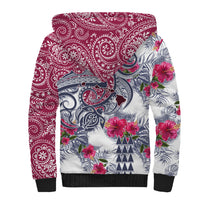 Hawaii Kakau Mix Paisley Pattern Sherpa Hoodie Polynesian Tropical Unique Style - Wonder Print Shop