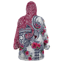 Hawaii Kakau Mix Paisley Pattern Wearable Blanket Hoodie Polynesian Tropical Unique Style - Wonder Print Shop