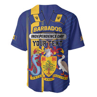Personalized Barbados 30th November Baseball Jersey Independence Day Flag Map - Wonder Print Shop