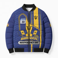 Personalized Barbados 30th November Bomber Puffer Jacket Independence Day Flag Map - Wonder Print Shop
