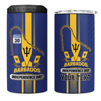 Personalized Barbados 30th November 4 in 1 Can Cooler Tumbler Independence Day Flag Map - Wonder Print Shop
