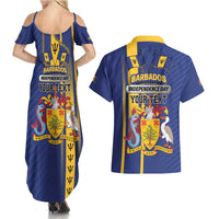 Personalized Barbados 30th November Couples Matching Summer Maxi Dress and Hawaiian Shirt Independence Day Flag Map - Wonder Print Shop