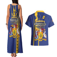 Personalized Barbados 30th November Couples Matching Tank Maxi Dress and Hawaiian Shirt Independence Day Flag Map - Wonder Print Shop