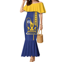 Personalized Barbados 30th November Family Matching Mermaid Dress and Hawaiian Shirt Independence Day Flag Map - Wonder Print Shop