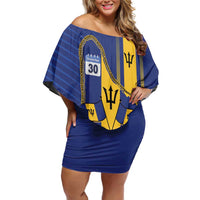 Personalized Barbados 30th November Family Matching Off Shoulder Short Dress and Hawaiian Shirt Independence Day Flag Map - Wonder Print Shop