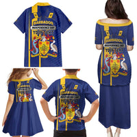 Personalized Barbados 30th November Family Matching Puletasi and Hawaiian Shirt Independence Day Flag Map - Wonder Print Shop