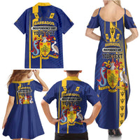 Personalized Barbados 30th November Family Matching Summer Maxi Dress and Hawaiian Shirt Independence Day Flag Map - Wonder Print Shop