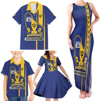 Personalized Barbados 30th November Family Matching Tank Maxi Dress and Hawaiian Shirt Independence Day Flag Map - Wonder Print Shop