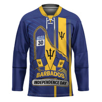 Personalized Barbados 30th November Hockey Jersey Independence Day Flag Map - Wonder Print Shop