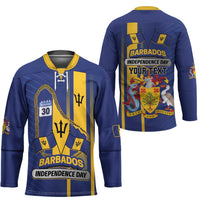Personalized Barbados 30th November Hockey Jersey Independence Day Flag Map - Wonder Print Shop
