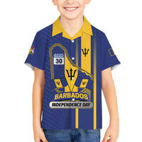 Personalized Barbados 30th November Kid Hawaiian Shirt Independence Day Flag Map - Wonder Print Shop