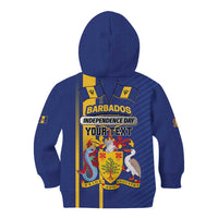 Personalized Barbados 30th November Kid Hoodie Independence Day Flag Map - Wonder Print Shop