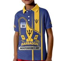 Personalized Barbados 30th November Kid Polo Shirt Independence Day Flag Map - Wonder Print Shop