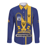 Personalized Barbados 30th November Long Sleeve Button Shirt Independence Day Flag Map - Wonder Print Shop