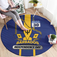 Barbados 30th November Round Carpet Independence Day Flag Map - Wonder Print Shop