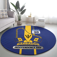 Barbados 30th November Round Carpet Independence Day Flag Map - Wonder Print Shop
