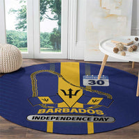 Barbados 30th November Round Carpet Independence Day Flag Map - Wonder Print Shop