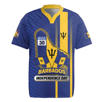 Personalized Barbados 30th November Rugby Jersey Independence Day Flag Map - Wonder Print Shop