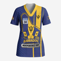 Personalized Barbados 30th November Scrub Top Independence Day Flag Map - Wonder Print Shop