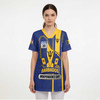 Personalized Barbados 30th November Scrub Top Independence Day Flag Map - Wonder Print Shop