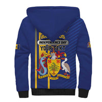 Personalized Barbados 30th November Sherpa Hoodie Independence Day Flag Map - Wonder Print Shop