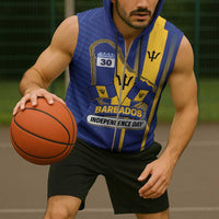 Personalized Barbados 30th November Sleeveless Zip Hoodie Independence Day Flag Map - Wonder Print Shop