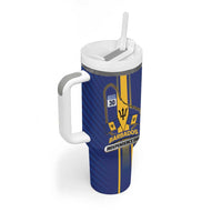 Personalized Barbados 30th November Tumbler With Handle Independence Day Flag Map - Wonder Print Shop